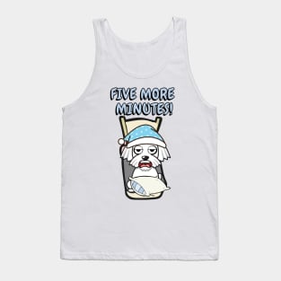 Lazy white dog cant get out of bed Tank Top